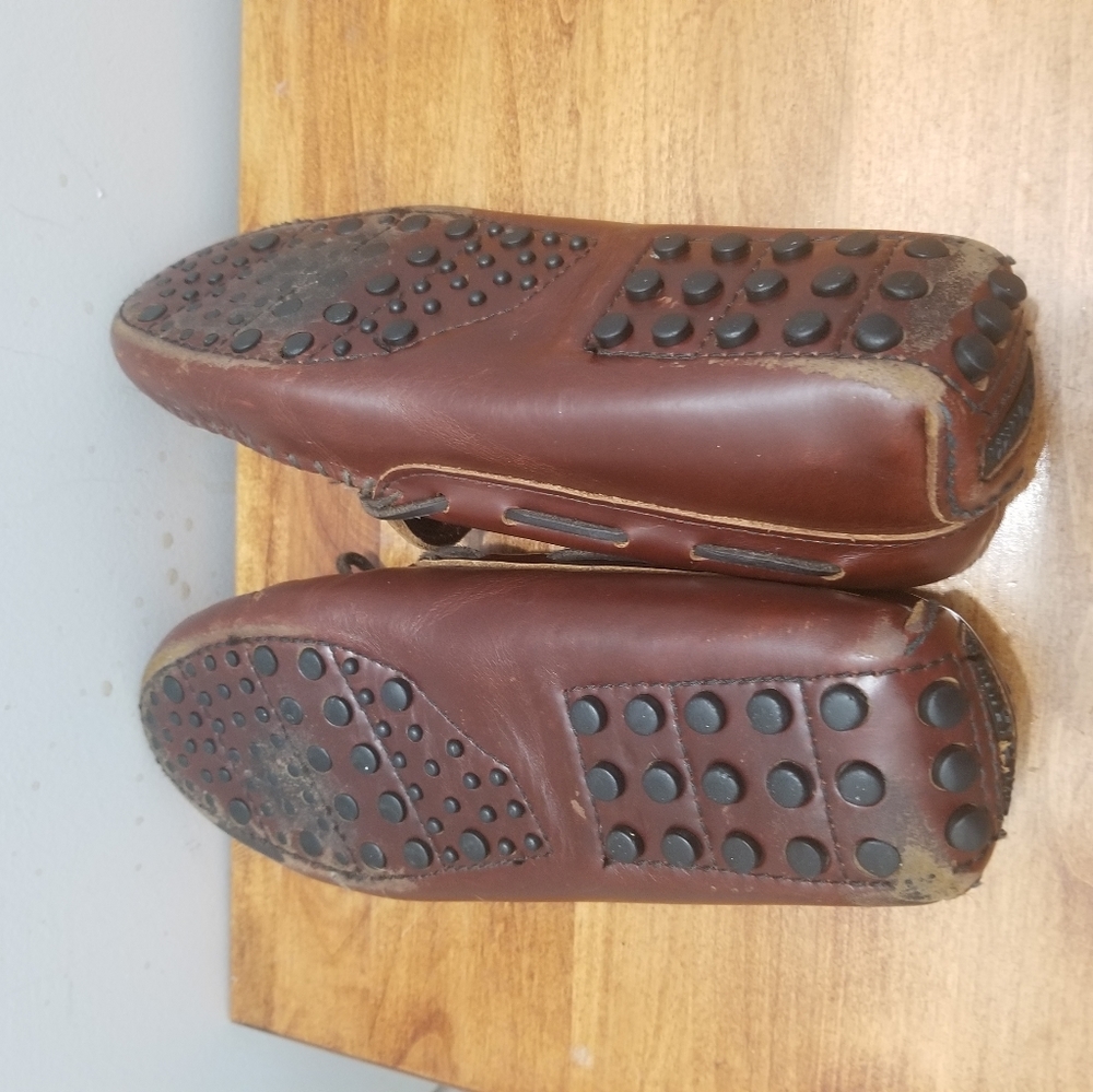 Minnetonka Moccasin Brown Leather Flaw READ - Picture 5 of 7
